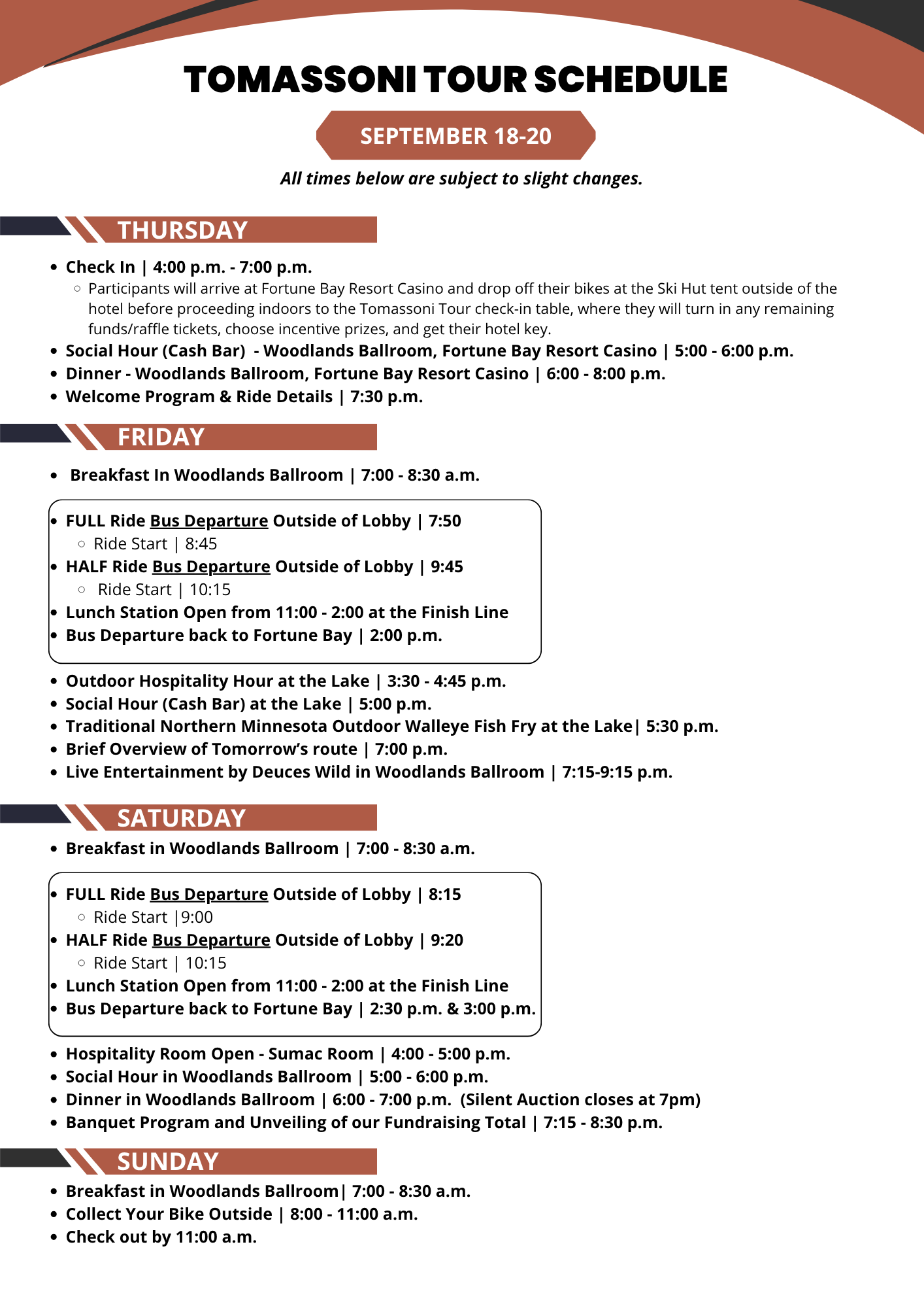 TT 2025 Itinerary